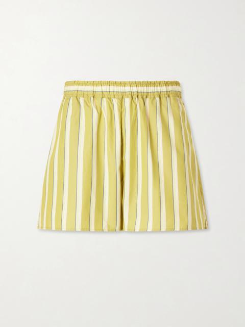 LA LIGNE Shelby Striped Cotton-poplin Shorts