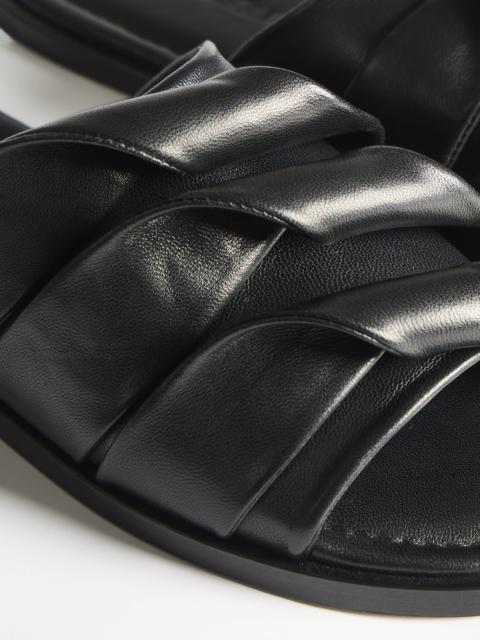 JW Anderson WOMENS CONTRASTING LEATHER COIL SLIDE IN BLACK