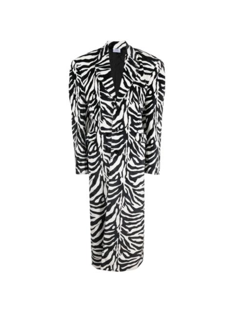 VETEMENTS single-breasted zebra-pattern coat