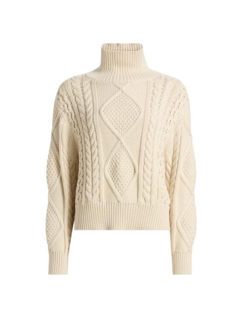NILI LOTAN Women's Kimmy Cotton-Cashmere Turtleneck Sweater - Ecru