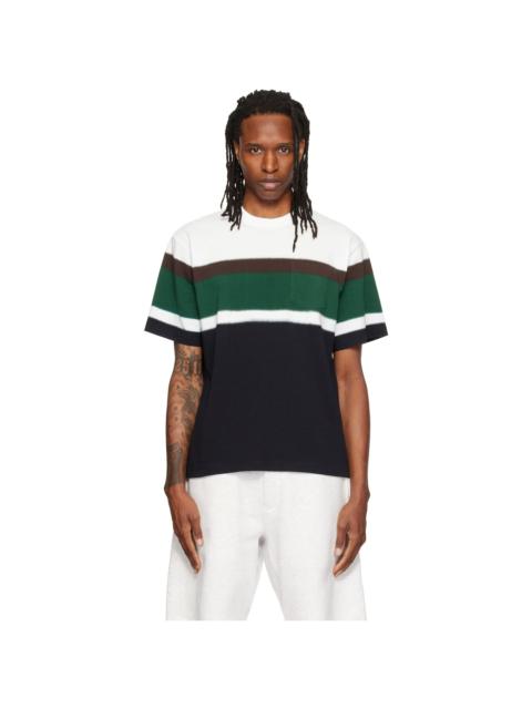sacai Black & White Chusen-Dyed Cotton Jersey T-shirt