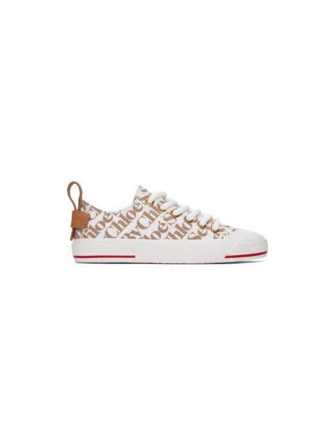 White & Taupe Aryana Sneakers