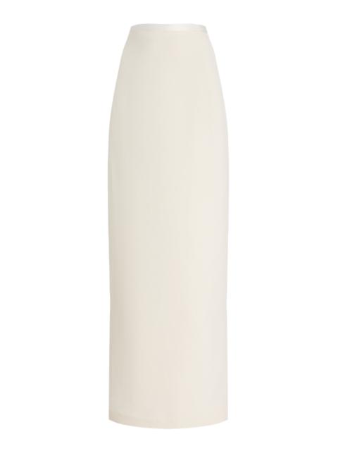 SEV Wool-Crepe Maxi Skirt white