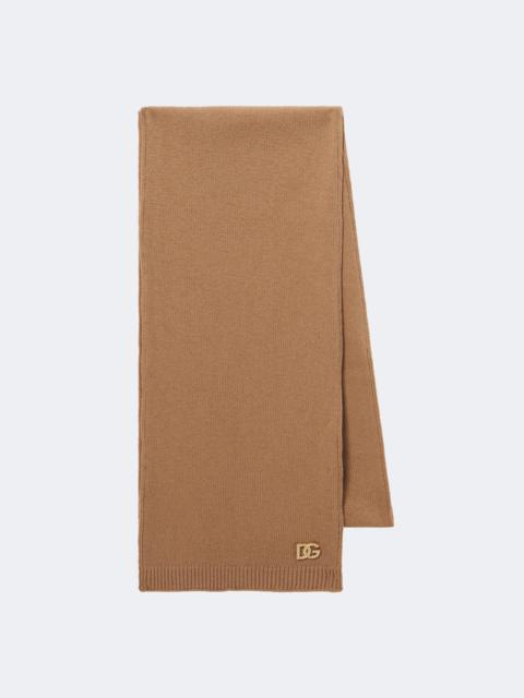 Dolce & Gabbana DG embellished virgin wool scarf