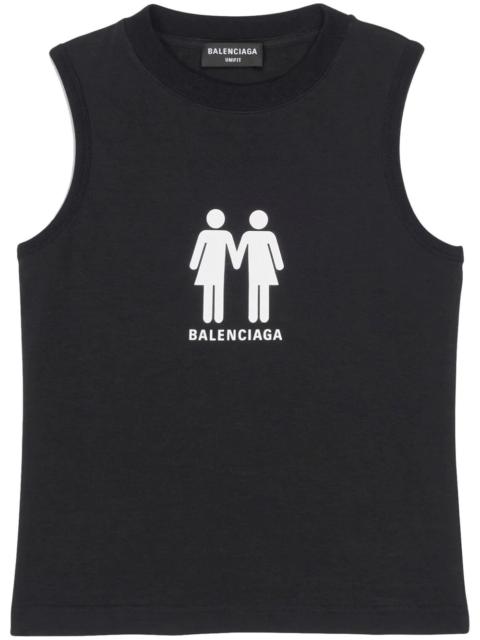 BALENCIAGA Men's Pride 22 Fitted 탱크 탑 에 검정