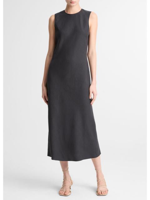 Vince Linen-Blend Bias-Cut Dress