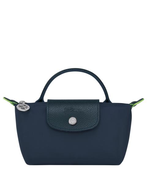 Le Pliage Green Pouch with handle Navy - Recycled canvas (34175919P68)