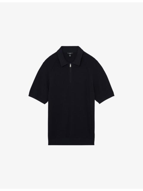REISS Estate Half-Zip Knitted Polo Top
