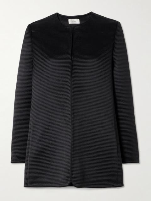 The Row Iben Topstitched Silk-satin Jacket