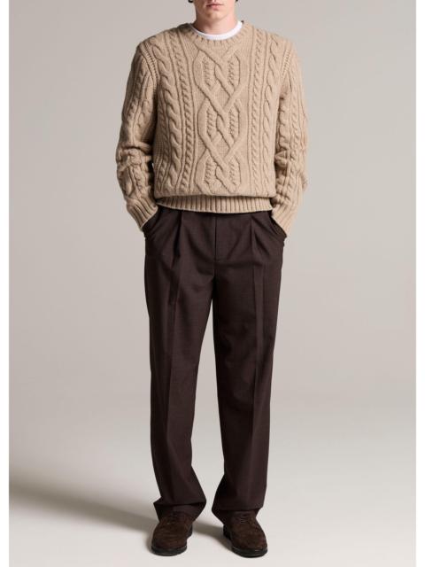Vince Wool-Cashmere Classic Pleated Trouser