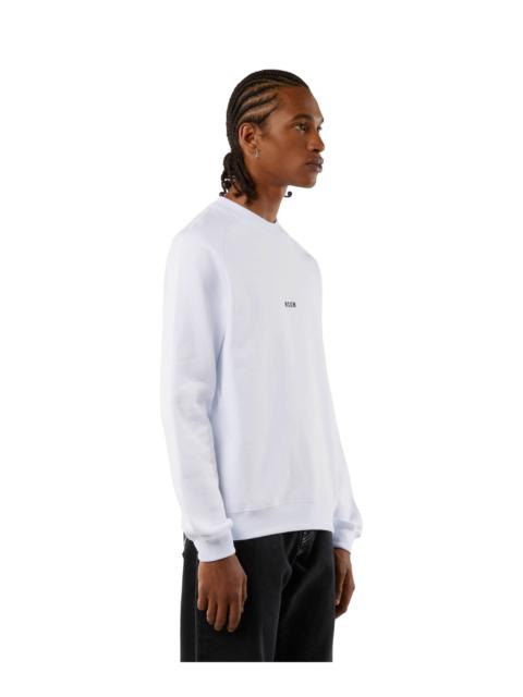 MSGM Crew neck cotton sweatshirt with a micro logo
