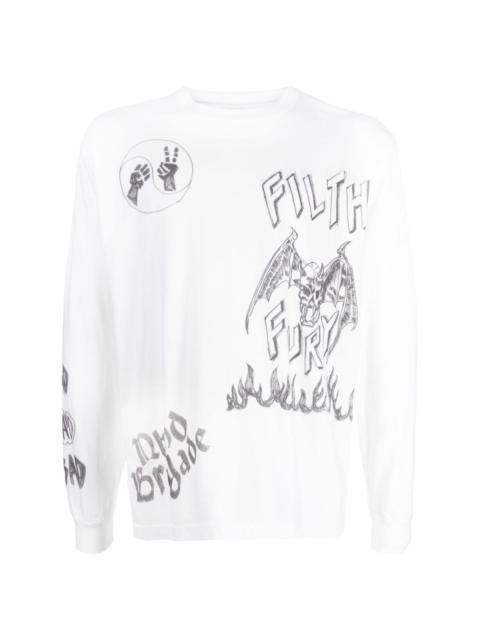 graphic-print long-sleeve T-shirt