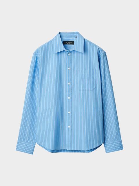 rag & bone Men's Relaxed Cotton Pinstripe Sport Shirt