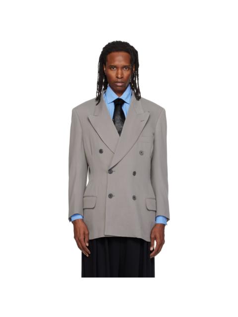 SOSHIOTSUKI Gray 80s Classic 6B Shaped Blazer