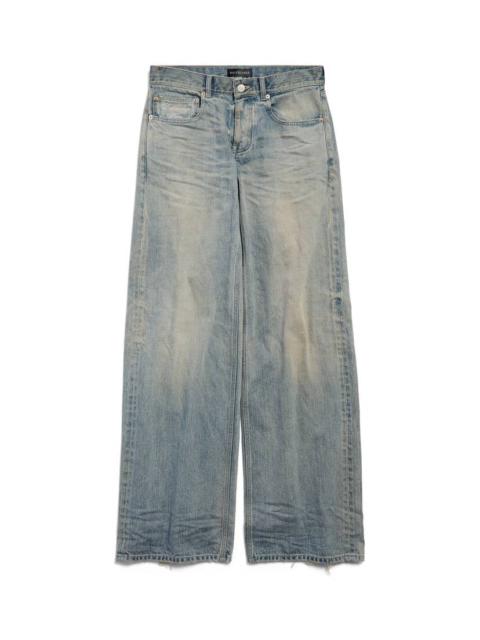 BALENCIAGA Women's Wide Leg Baggy Pants in Blue