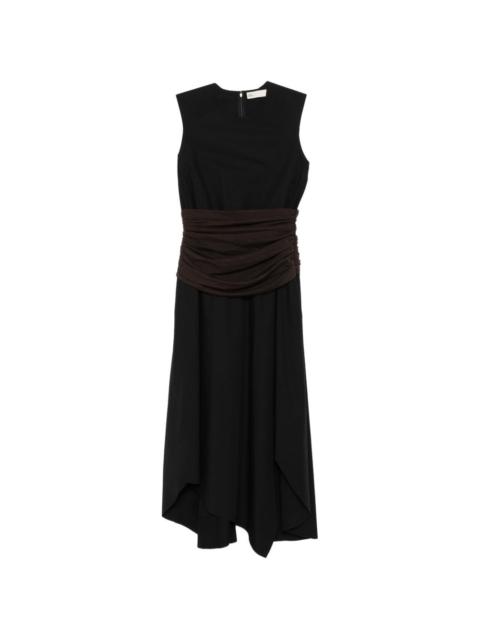 TORY BURCH ruched-detail sleeveless midi dress