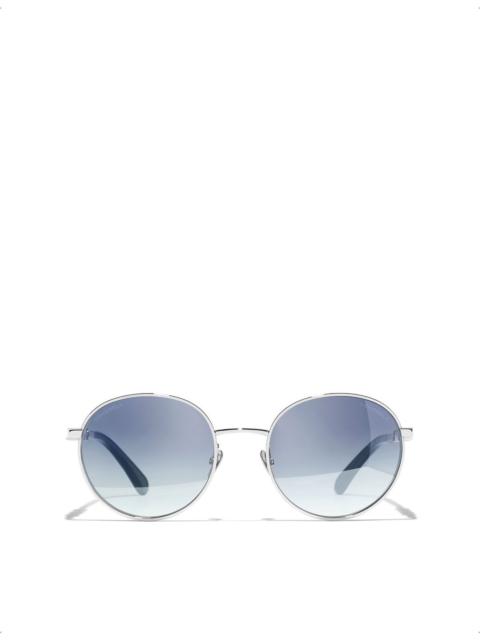 CHANEL CH4282 Pantos-Frame Metal Sunglasses