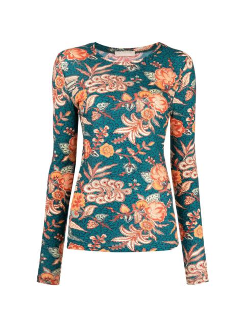 Eve floral-print long-sleeves top