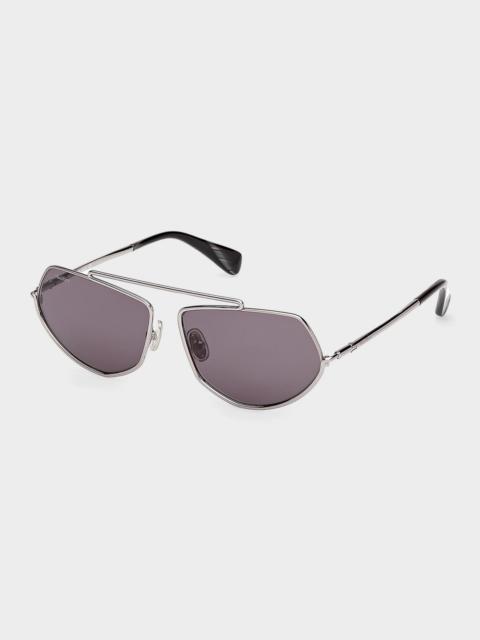 Max Mara 60mm Metal Geometric Sunglasses