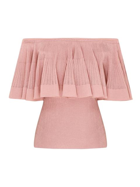 Zimmermann LUNA PLEATED FRILL TOP