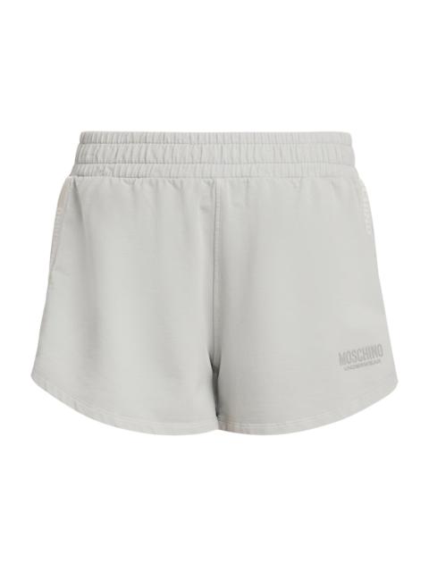 Moschino Women's Logo-Tape Stretch-Cotton Shorts - Grey