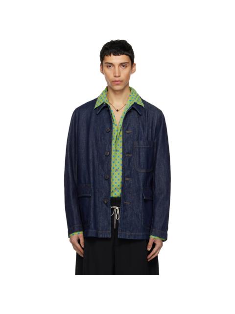Dries Van Noten Navy Braxton Denim Jacket