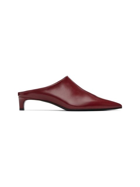 Jil Sander Red Pointed Toe Mule Heels