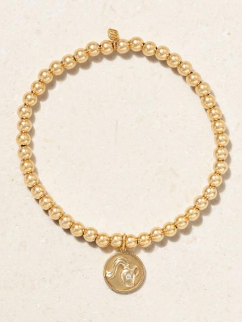 SYDNEY EVAN Aquarius 14-karat gold diamond bracelet Gold