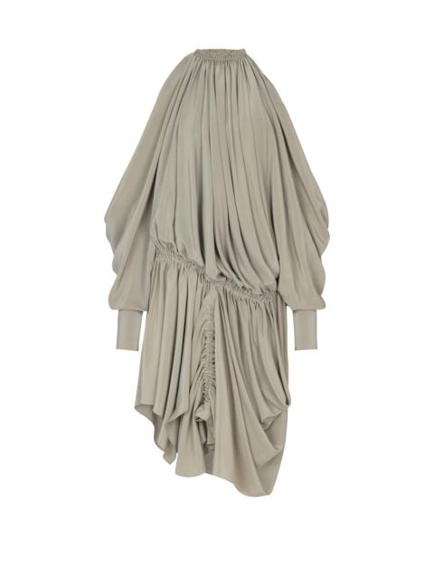 Balmain Draped silk crepe dress