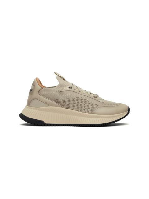 BOSS Beige TTNM EVO Knitted Upper Sneakers
