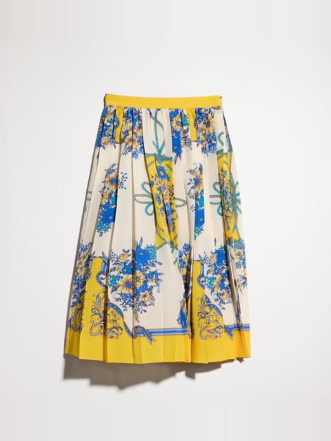 GUCCI Printed silk midi skirt