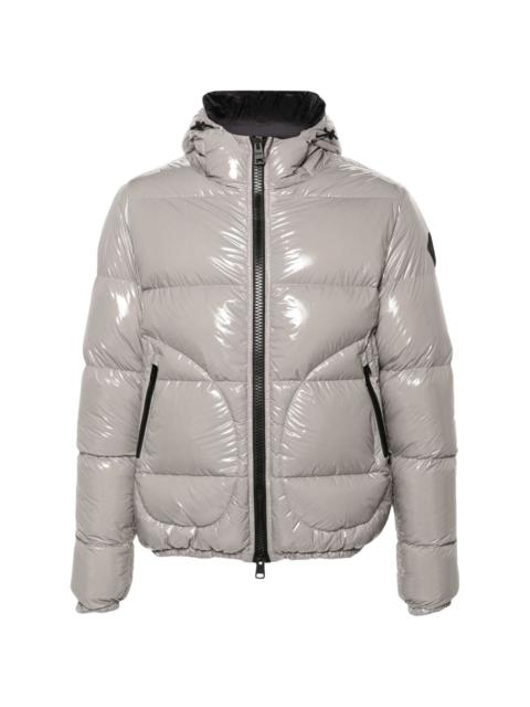 patent hooded puffer jacket