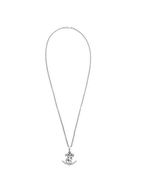 Snake Anchor Pendant Necklace in Silver