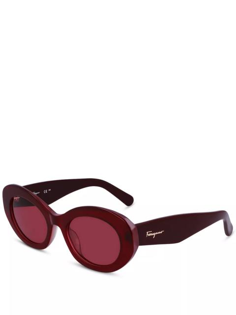 FERRAGAMO Oval Sunglasses, 53mm