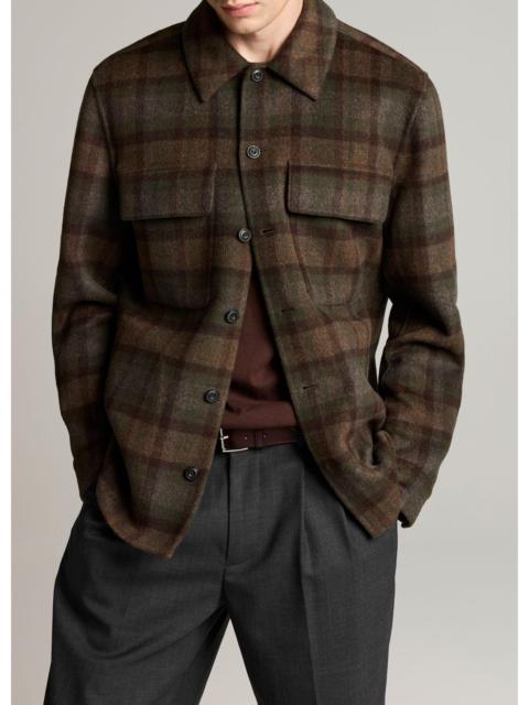 Vince Plaid Splittable Wool-Blend Shirt Jacket