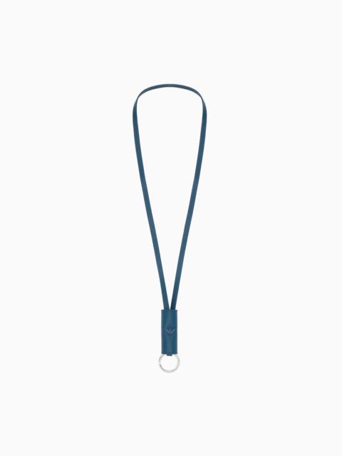 EMPORIO ARMANI ASV REGENERATED SAFFIANO LANYARD KEYRING