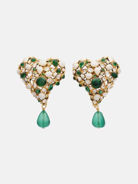 SAINT LAURENT Embellished clip-on earrings
