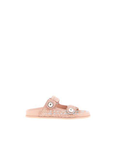 JIMMY CHOO tweed pearl Fayence sandals