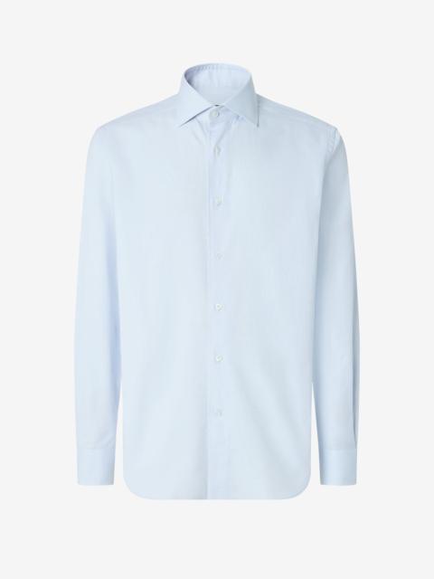 CORNELIANI Light blue pin point pure cotton shirt