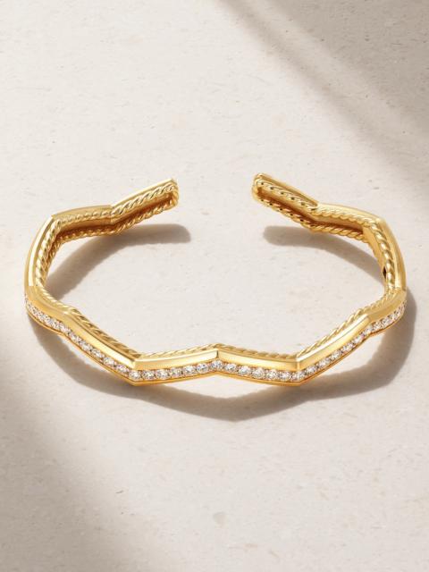 DAVID YURMAN Stax 18-karat Gold Diamond Cuff