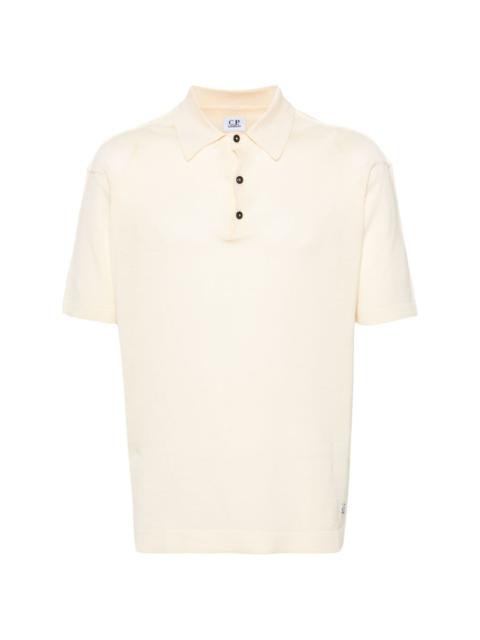 fine-knit short-sleeve polo shirt