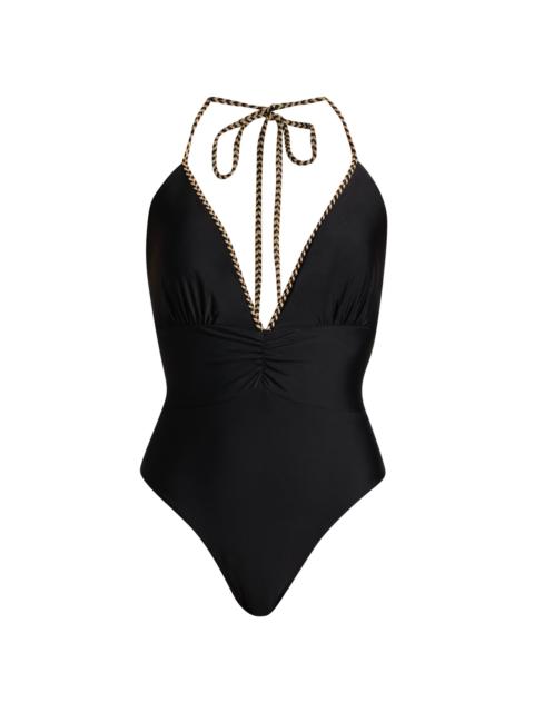 RAMY BROOK Women's Madison V-Neck One-Piece Swimsuit - Black