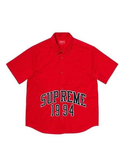 Supreme Supreme Arc Logo S/S Work Shirt 'Red Black' SUP-SS20-149