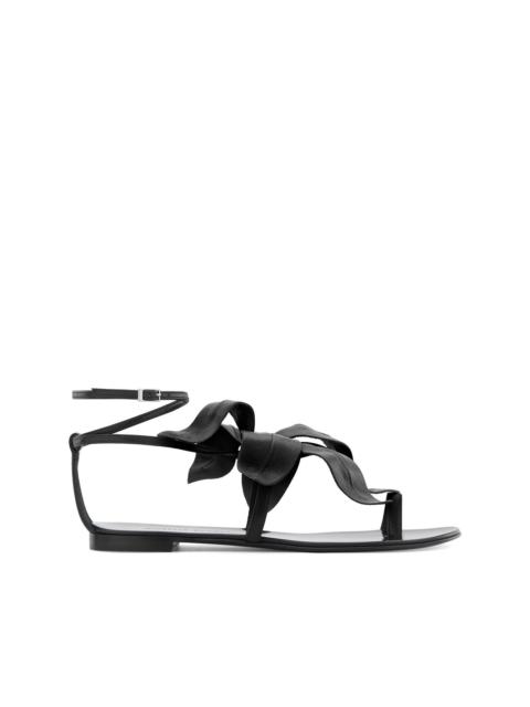 Giuseppe Zanotti flower appliqué flat sandals