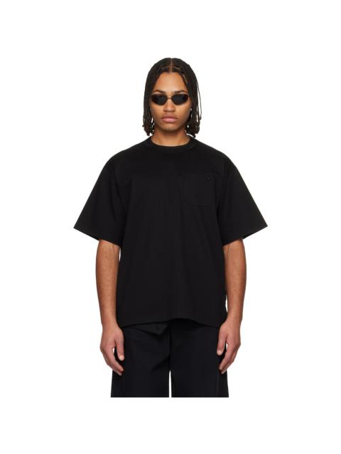 sacai Black Cotton Jersey T-shirt