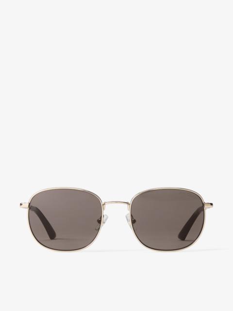 JIMMY CHOO Dune
Pale Gold and Dark Brown Pantos Metal Sunglasses