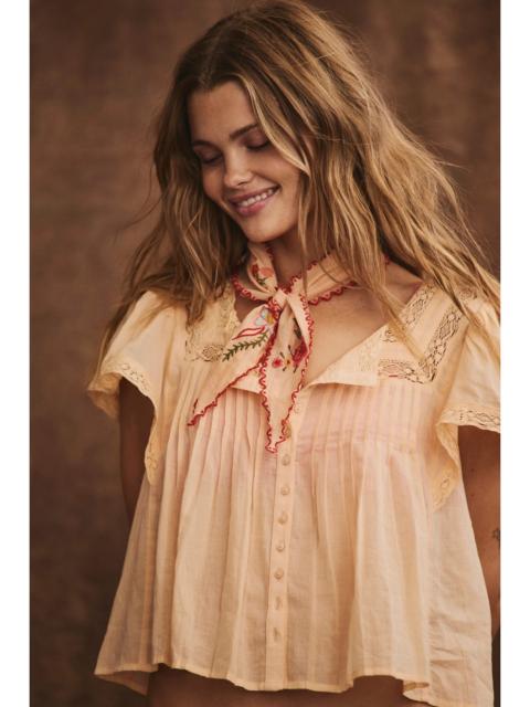 FREE PEOPLE Poppy Embroidered Skinny Scarf