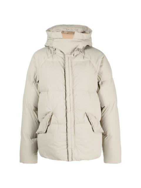 padded drawstring-hooded jacket