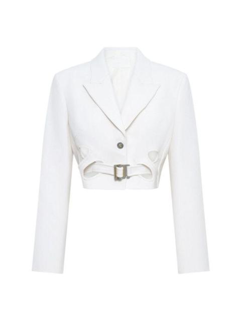 Dion Lee White crop blazer with belt | REVERSIBLE