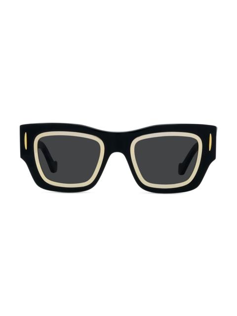 Loewe Men's Signature 54MM Square Sunglasses - Shiny Black Smoke